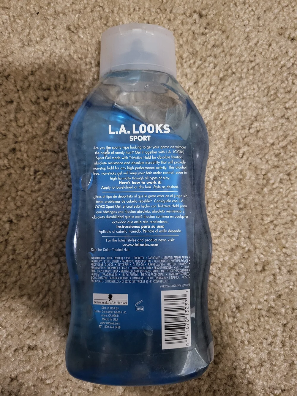 L.A. Looks Sport 10+ Hair Gel 20 oz Original Vintage Silver Label